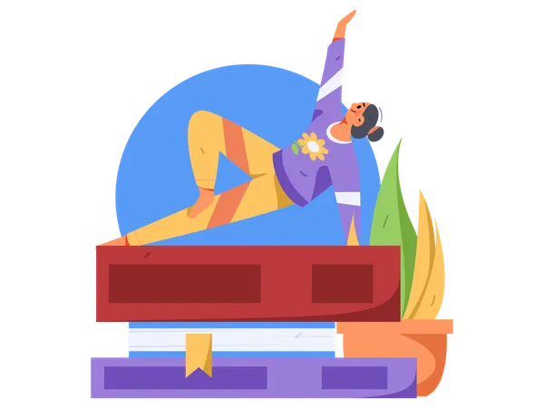 Mujer haciendo pose de yoga  Ilustración