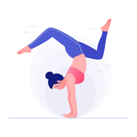 Mujer haciendo pose de yoga  Ilustración