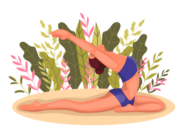Mujer haciendo pose de yoga  Ilustración