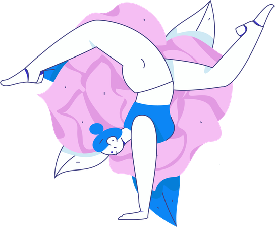 Mujer haciendo posturas de yoga  Ilustración