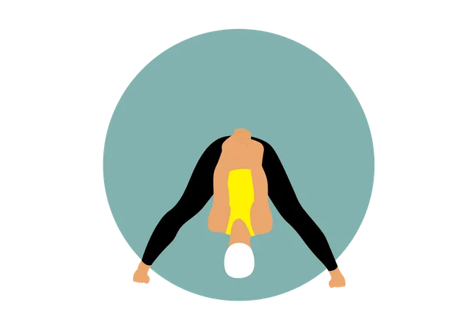 Mujer haciendo Prasarita Padottanasana  Ilustración