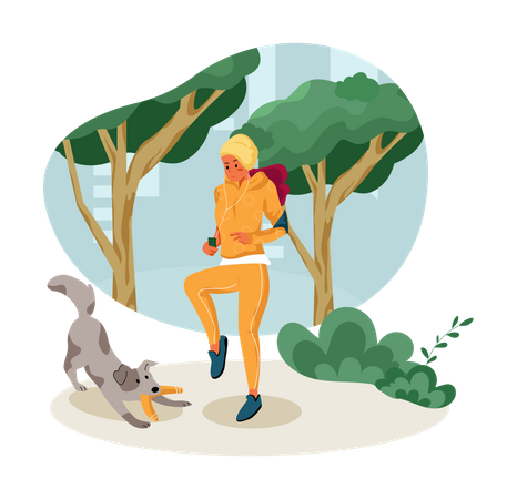 Mujer haciendo jogging  Ilustración