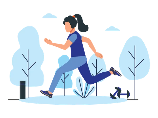 Mujer haciendo jogging  Ilustración