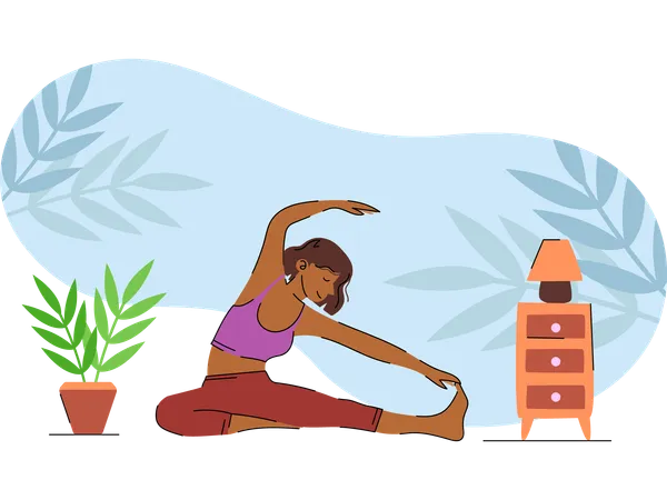 Mujer haciendo yoga  Ilustración