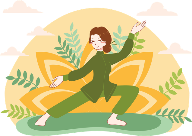 Mujer haciendo yoga  Ilustración