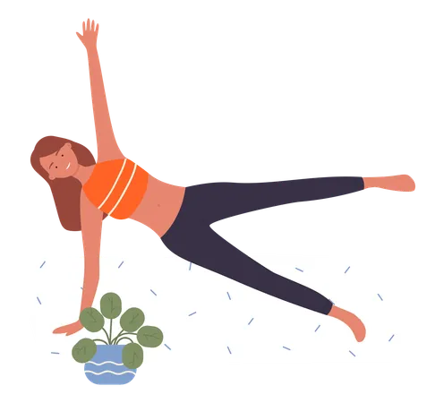 Mujer haciendo yoga  Ilustración