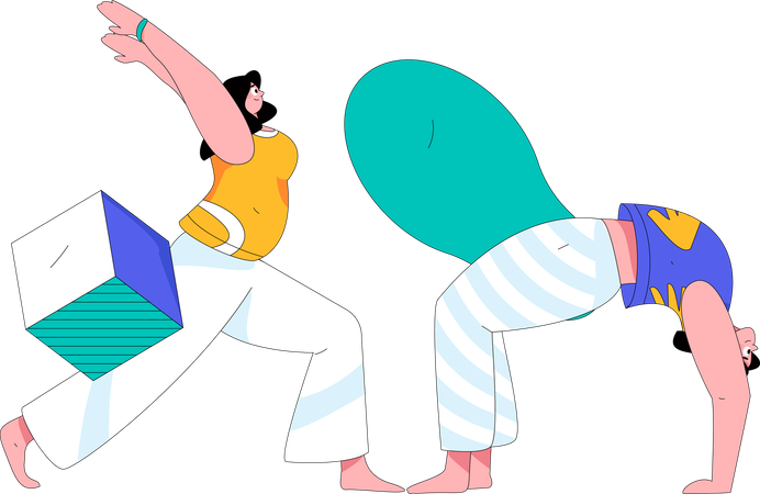 Mujer haciendo yoga  Ilustración