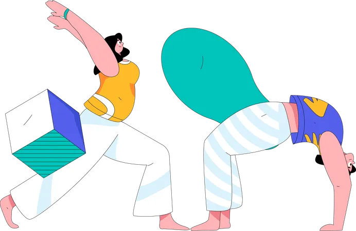 Mujer haciendo yoga  Ilustración