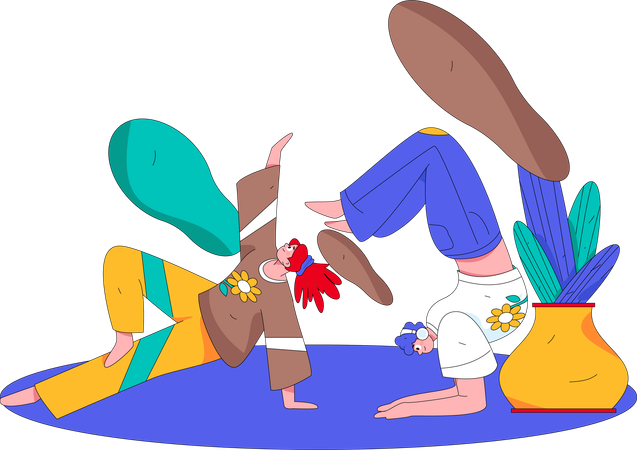 Mujer haciendo yoga  Ilustración