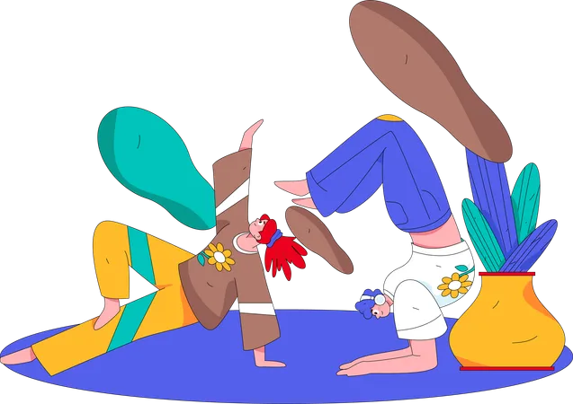 Mujer haciendo yoga  Ilustración