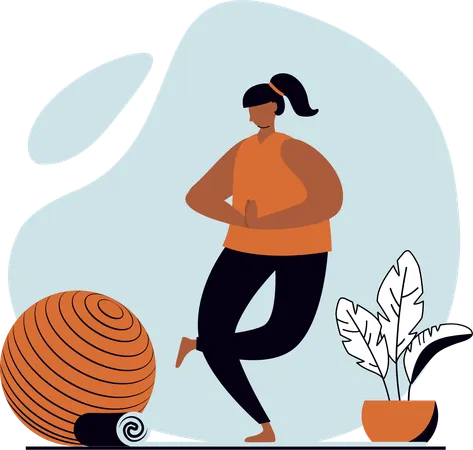 Mujer haciendo yoga  Ilustración