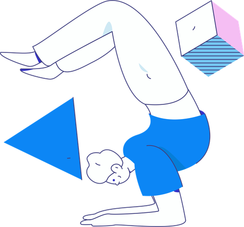 Mujer haciendo yoga  Ilustración