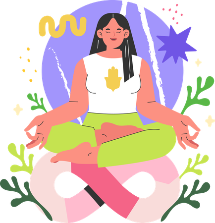 Mujer haciendo yoga  Illustration