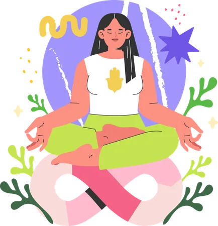 Mujer haciendo yoga  Illustration