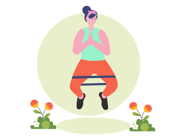 Mujer haciendo yoga  Ilustración