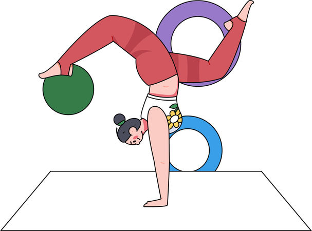 Mujer haciendo yoga  Ilustración