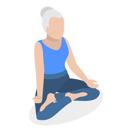 Mujer haciendo yoga  Ilustración