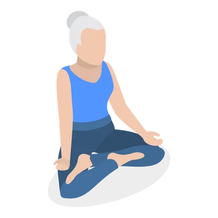 Mujer haciendo yoga  Ilustración