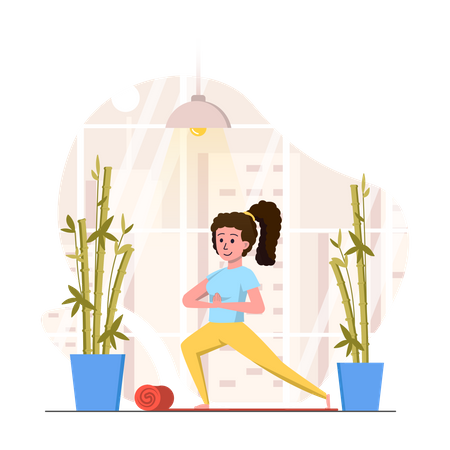 Mujer haciendo yoga  Ilustración