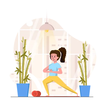 Mujer haciendo yoga  Ilustración