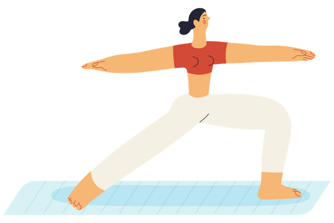 Mujer haciendo yoga  Ilustración