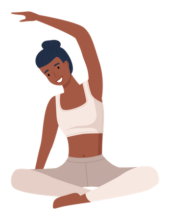 Mujer haciendo yoga  Ilustración