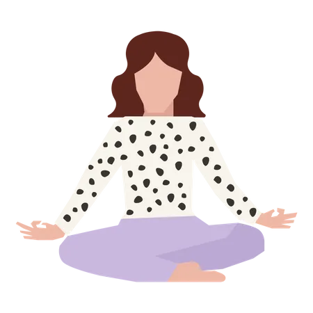 Mujer haciendo yoga  Ilustración