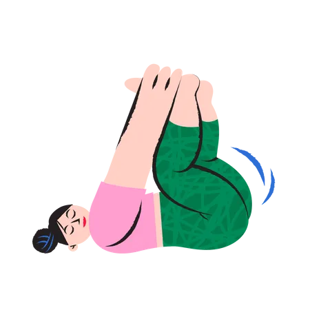 Mujer haciendo yoga  Ilustración