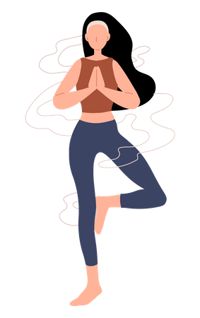 Mujer haciendo yoga  Illustration