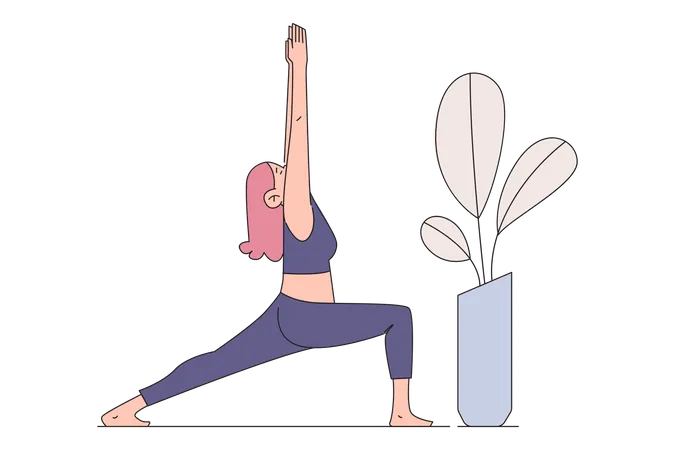 Mujer haciendo yoga  Ilustración