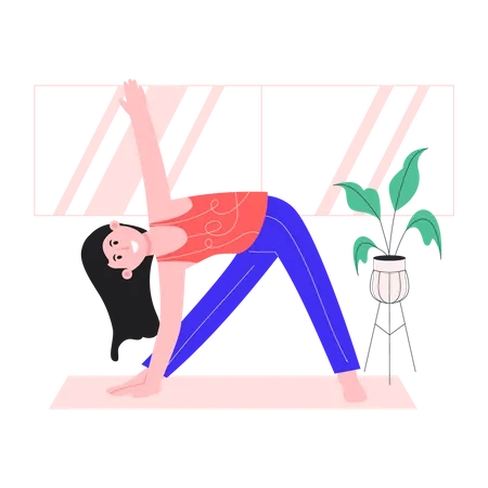 Mujer haciendo yoga  Ilustración