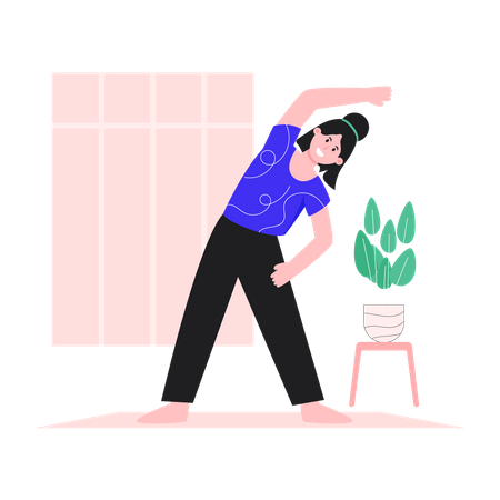 Mujer haciendo yoga  Ilustración