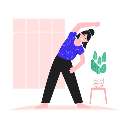 Mujer haciendo yoga  Ilustración