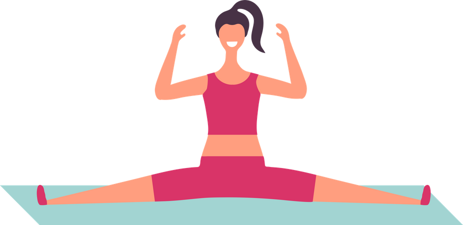 Mujer haciendo yoga  Ilustración