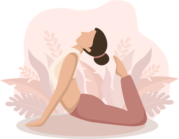 Mujer haciendo yoga  Ilustración