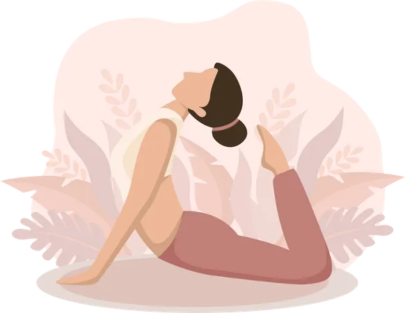 Mujer haciendo yoga  Ilustración