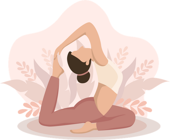 Mujer haciendo yoga  Ilustración