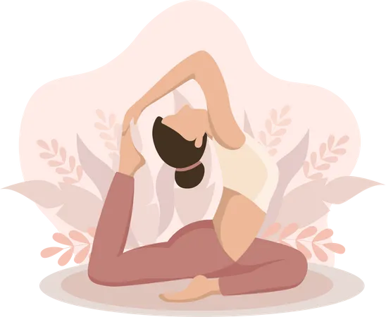 Mujer haciendo yoga  Ilustración