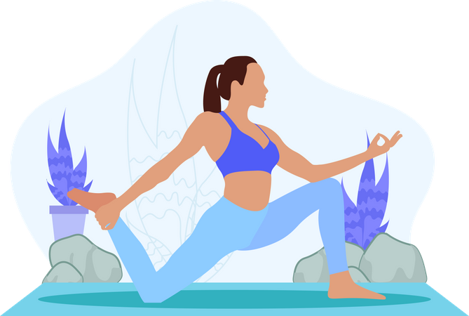 Mujer haciendo yoga  Ilustración