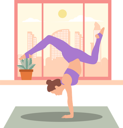 Mujer haciendo yoga  Illustration