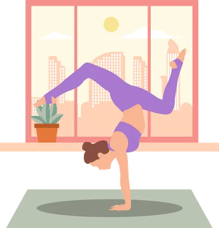 Mujer haciendo yoga  Illustration