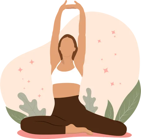 Mujer haciendo yoga  Ilustración