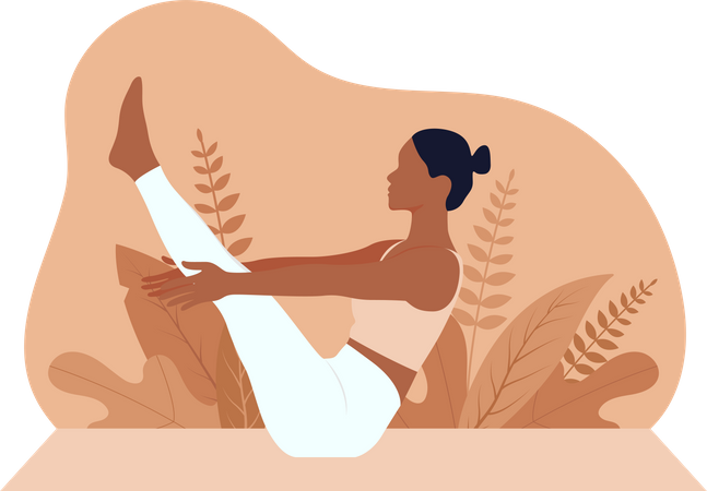 Mujer haciendo yoga  Ilustración