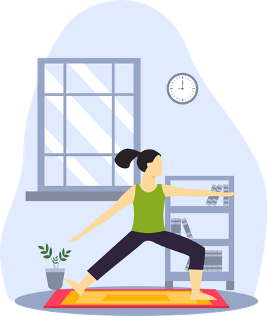 Mujer haciendo yoga  Ilustración