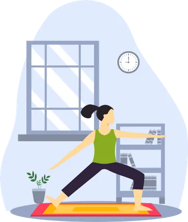 Mujer haciendo yoga  Ilustración