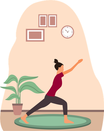 Mujer haciendo yoga  Ilustración