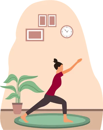 Mujer haciendo yoga  Ilustración