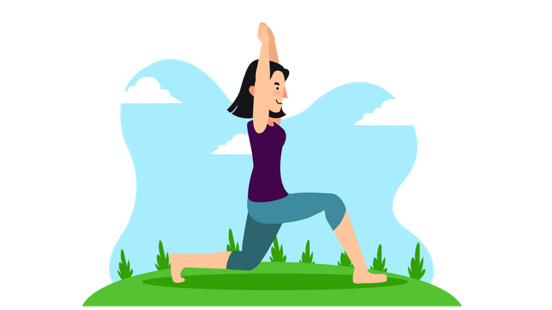 Mujer haciendo yoga  Ilustración