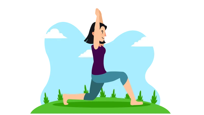 Mujer haciendo yoga  Ilustración