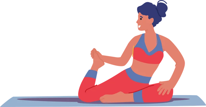 Mujer haciendo yoga  Ilustración